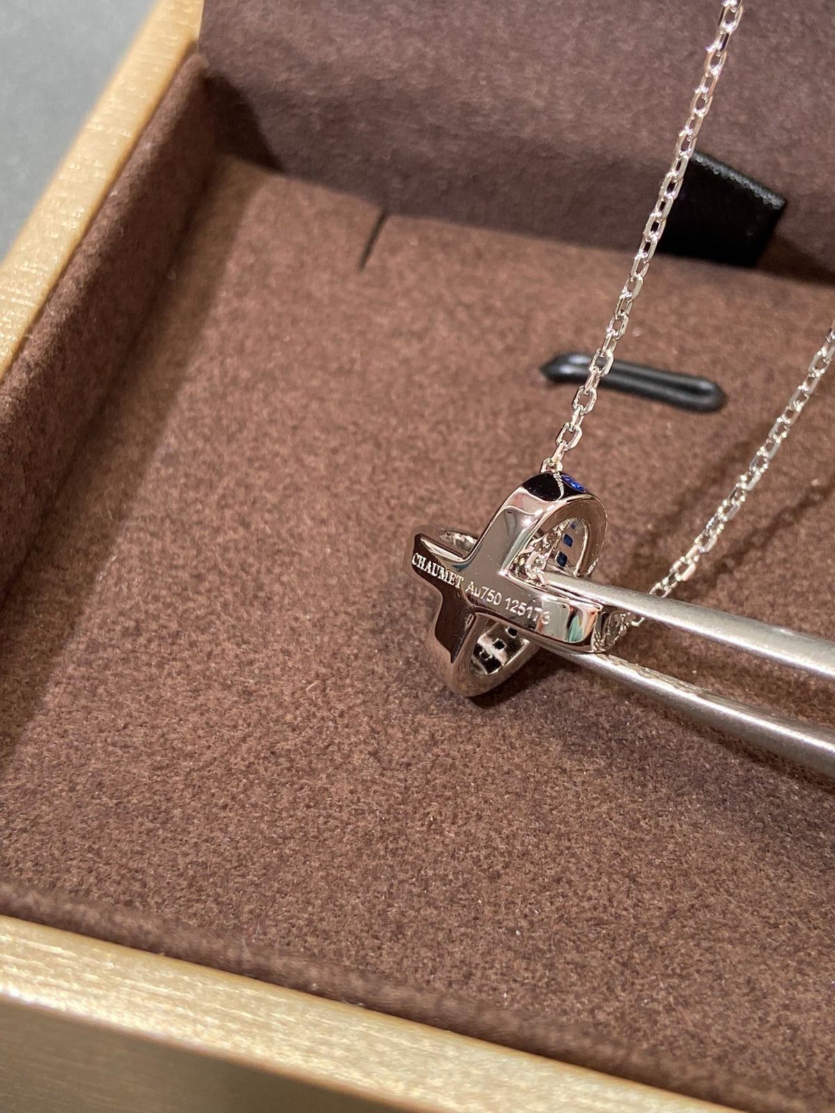 Chaumet Liens Silver Blue Cubic Zirconia Necklace