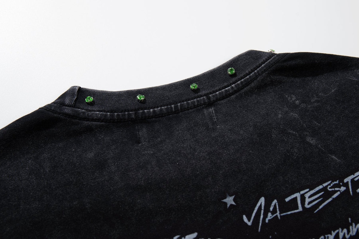 MAJESTIK New York Skull Graphic Sleeveless T-Shirt — detail